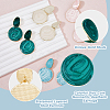 4 Pairs 4 Colors Alloy Enamel Flat Round Dangle Stud Earrings for Women EJEW-FI0002-65-4