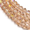 Transparent Electroplate Glass Beads Strands GLAA-F029-4mm-D12-3