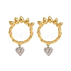 304 Stainless Steel Dangle Stud Earrings EJEW-K296-02GP-07-2