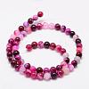 Natural Striped Agate/Banded Agate Bead Strands G-K155-A-4mm-02-3
