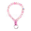 Resin Rondelle Bead with Polyester & Spandex Cord Phone Hand Strap Chains HJEW-TADJ0011-1