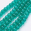 Spray Painted Crackle Glass Beads Strands CCG-Q001-10mm-15-1