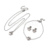 Dog Paw Print 304 Stainless Steel Pendant Necklaces & Bracelets & Stud Earrings Sets for Women SJEW-C004-20P-5