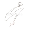 304 Stainless Steel Melting Moon Pendant Cable Chain Necklaces for Men Women NJEW-K308-01C-P-4