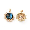 Brass Micro Pave Clear Cubic Zirconia Pendants X-KK-E068-VC466-1