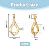2Pcs 2 Colors Brass Pendants Cabochon Settings FIND-HS0001-14-2