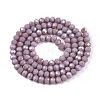 Electroplate Opaque Solid Color Glass Beads Strands EGLA-A044-P4mm-L13-3