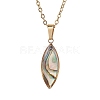 Natural Paua Shell Pendant Necklaces NJEW-JN05141-3