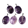 Natural Amethyst Pendants G-T138-207E-1