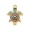 Tortoise Rack Plating Brass Micro Pave Cubic Zirconia Pendants KK-G513-11G-1