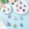 15Pcs 5 Styles Transparent Glass Pendants GLAA-YW0004-65-5