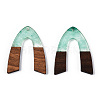 Transparent Resin & Walnut Wood Pendants RESI-ZX017-27-3