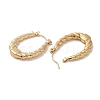 Twist Oval 201 Stainless Steel Half Hoop Earrings for Women EJEW-G385-28G-2