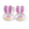 Transparent Epoxy Resin Rabbit Head Decoden Cabochons CRES-M034-05C-1