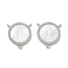 Brass Micro Pave Clear Cubic Zirconia Chandelier Component Links CU-CBA5585-03P-02-1