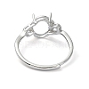 Adjustable 925 Sterling Silver Ring Components STER-K179-02P-3