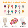 48Pcs 12 Colors Alloy Enamel Connector Charms FIND-TA0002-26-3