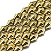 Electroplate Non-magnetic Synthetic Hematite Beads Strands G-S352-38-1