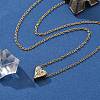 304 Stainless Steel Crystal Rhinestone Pendant Cable Chain Necklaces for Women LS-NJEW-C062-01A-G-1