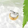 304 Stainless Steel Two-layer C-Shaped Cuff Earrings EJEW-M073-10PG-01-1