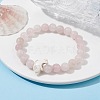 Natural Rose Quartz & Synthetic Turquoise Dolphin Beaded Stretch Bracelets BJEW-JB09830-02-2