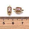 Real 18K Gold Plated Brass Micro Pave Cubic Zirconia Links Connectors ZIRC-L100-009G-06-3