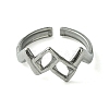 304 Stainless Steel Open Cuff Ring RJEW-L110-009P-2