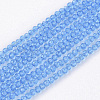 Electroplate Transparent Glass Beads Strands EGLA-N002-03E-1