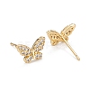 Butterfly Sparkling Cubic Zirconia Stud Earrings for Girl Women EJEW-H126-14G-2