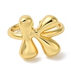 Initials Brass Open Cuff Ring for Women RJEW-N046-02K-G-2