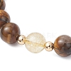 Natural Tiger Eye & Citrine Beaded Bracelets for Women BJEW-JB12239-02-3