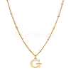 1Pc Brass Chain & 304 Stainless Steel Letter Pendant Necklaces NJEW-LP0001-35G-G-1