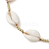 Adjustable Nylon Thread Shell Beads with Brass Kids Necklaces NJEW-JN04796-4