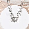 304 Stainless Steel Paperclip Chains Necklaces NJEW-Z102-02P-3