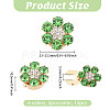 12Pcs 6 Colors Brass Rhinestone Cufflinks BUTT-GL0001-06-2