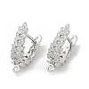 Brass with Cubic Zirconia Stud Earring Findings KK-Q051-02P-1