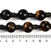 Natural Yellow Tiger Eye & Dyed Blue Tiger Eye(Dyed & Heated) 3-Hole Guru Beads Strands G-H064-E05-04A-5