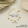 304 Stainless Steel Pave Clear Cubic Zirconia Charm Bracelets WG237FB-01-2