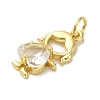 Rack Plating Brass Glass Pendants KK-P272-18A-G01-2