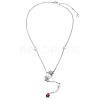 TINYSAND Rose 925 Sterling Silver Cubic Zirconia Cascading Pendant Necklaces TS-N338-S-2