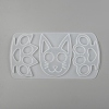 Cat & Paw Shape Self Defense Keychain Silicone Molds X-DIY-P006-30-3