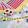 CHGCRAFT 10 Sheets Paper Self-Adhesive Number Round Stickers and 5 Rolls Discount Round Dot Roll Stickers STIC-CA0001-03-6