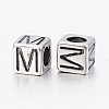 304 Stainless Steel Large Hole Letter European Beads STAS-H428-01AS-M-2