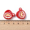 Christmas Decorations Theme Opaque Acrylic Bead with Enamel X-OACR-Z021-01D-3