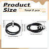 2Pcs 304 Stainless Steel Interlocking Ring Pendants STAS-LP0002-84B-2