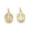 Brass Micro Pave Cubic Zirconia Charms ZIRC-J021-02G-RS-2