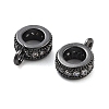 Rack Plating Brass Micro Pave Cubic Zirconia Tube Bails KK-Z052-01B-2