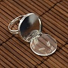 18mm Clear Domed Glass Cabochon Cover and Brass Pad Ring Bases for DIY Portrait Ring Making DIY-X0130-S-3