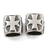 316 Surgical Stainless Steel with Rhinestone Large Hole Cube Beads STAS-Q326-08AS-02-1