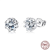 Rhodium Plated 925 Sterling Silver Cubic Zirconia Stud Earrings for Women EJEW-BB72113-1